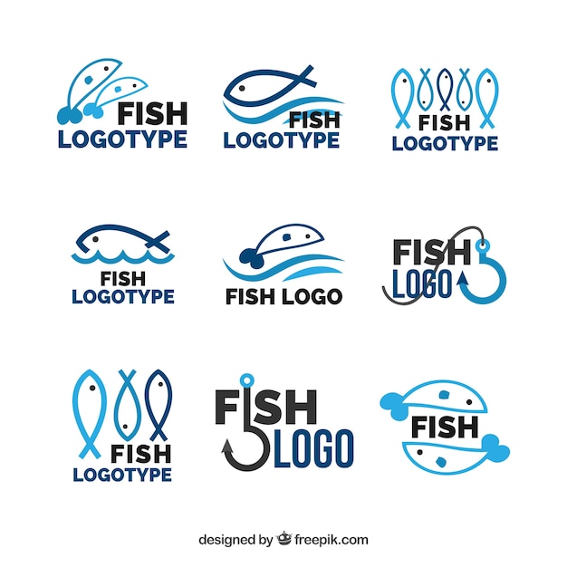 Fish Logos Collection For Companies Branding Free Vector