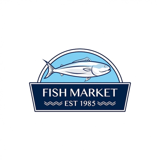 Download Fish market logo design | Premium Vector