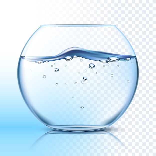 Fishbowl with water flat pictogram Free Vector