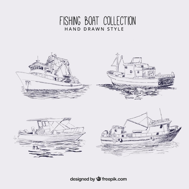Fishing boat sketches