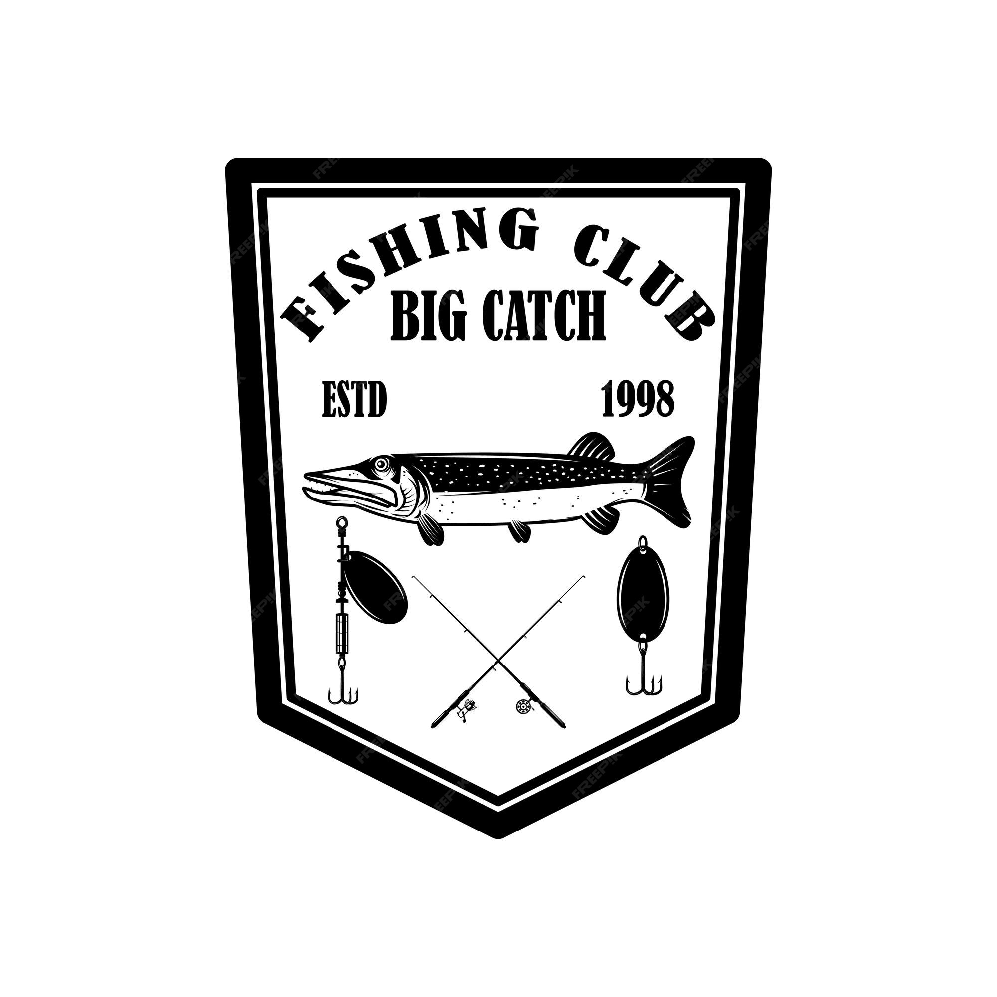 Premium Vector | Fishing club. emblem template with pike fish. design ...