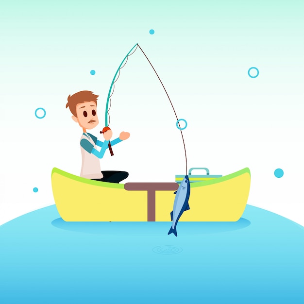 Premium Vector | Fishing illustration