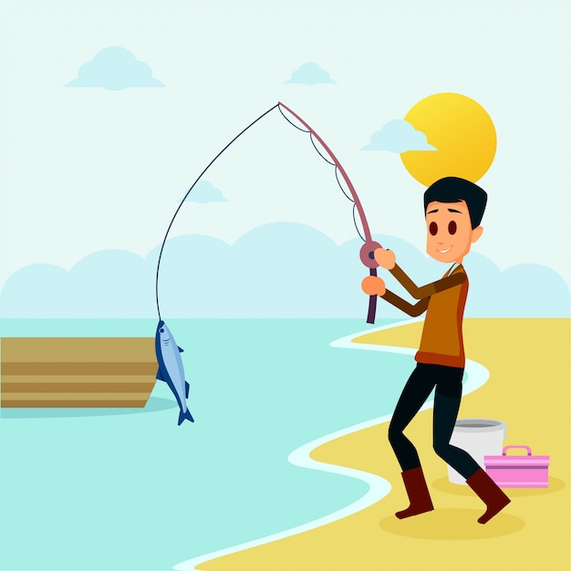 Premium Vector | Fishing illustration