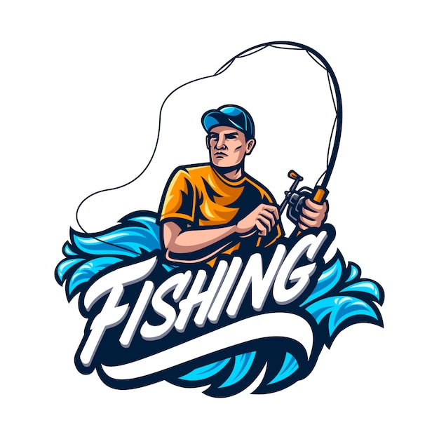 Fishing logo template | Premium Vector