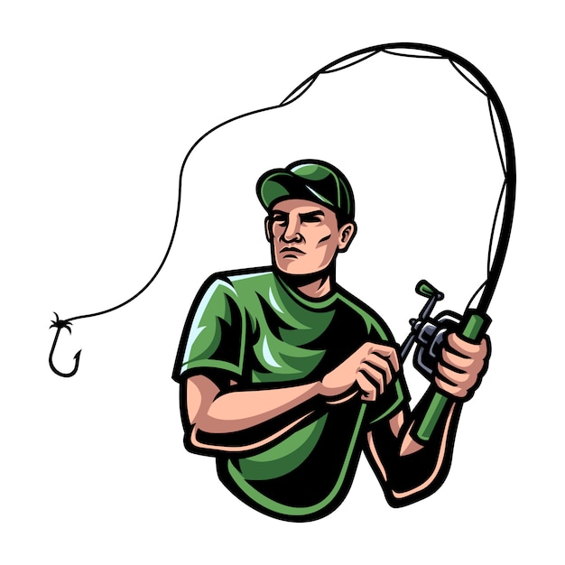 Download Premium Vector | Fishing man illustration