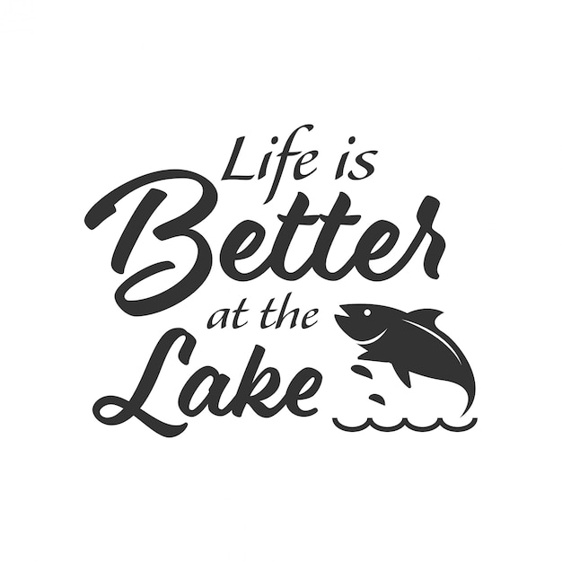 Download Fishing quote lettering typography | Premium Vector
