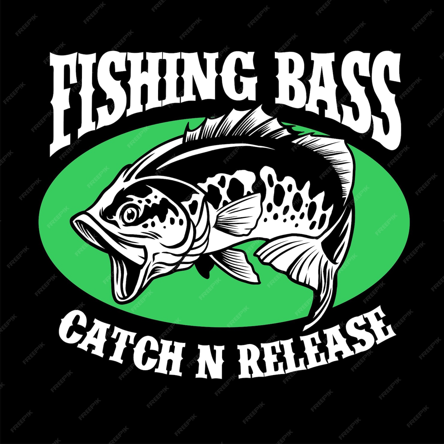 Premium Vector | Fishing shirt design of largemouth bass fish