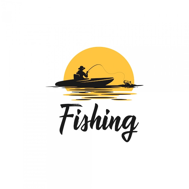 Download Fishing silhouette logo | Premium Vector