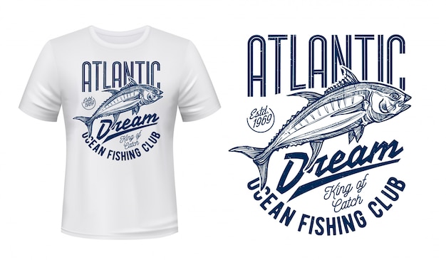 Download Fishing sport club t-shirt print with fish sketch ...