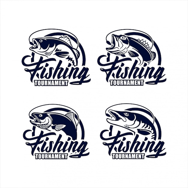 Premium Vector | Fishing tournament design logo collection