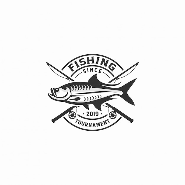 Fishing tournament logo badge | Premium Vector