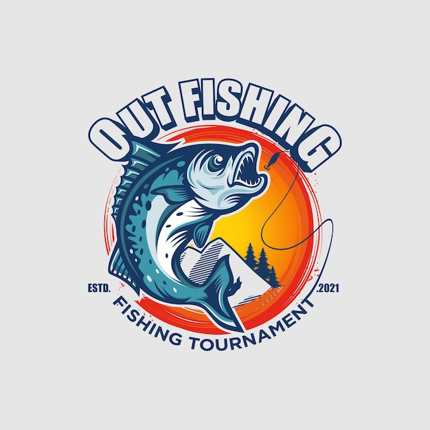 Premium Vector | Fishing tournament logo template