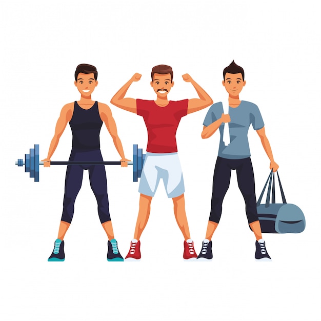 Premium Vector | Fit men doing exercise