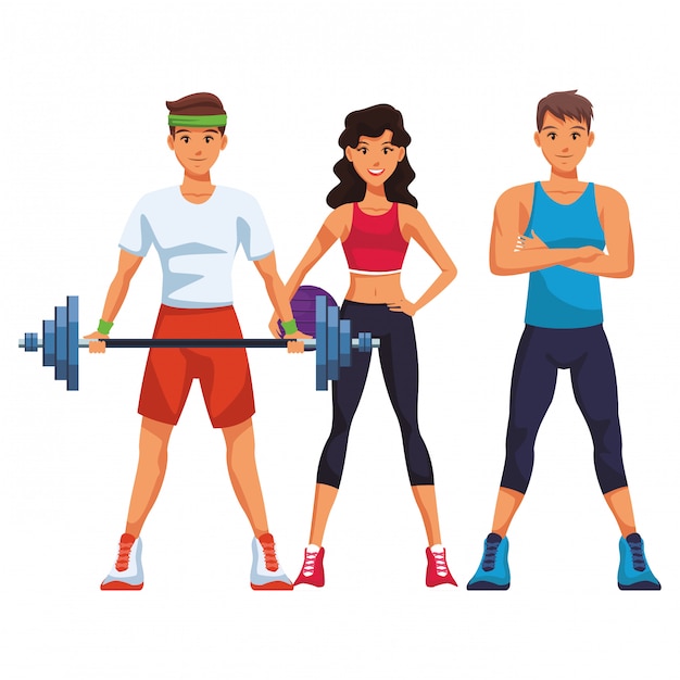 Premium Vector | Fit people doing exercise