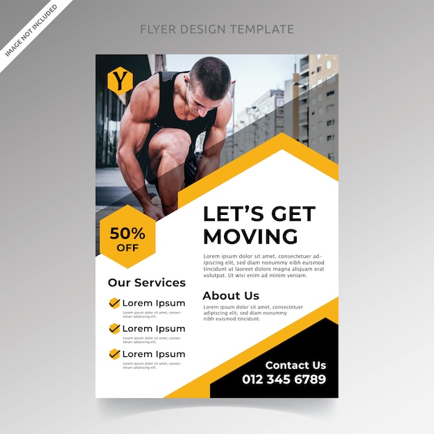 Premium Vector | Fitness center professional flyer template