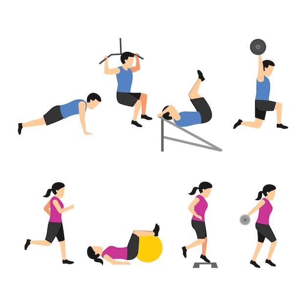 Premium Vector | Fitness character