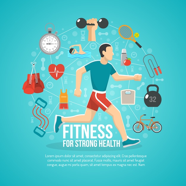Fitness concept illustration | Free Vector