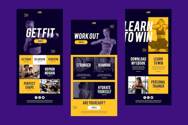 Free Vector Fitness email template