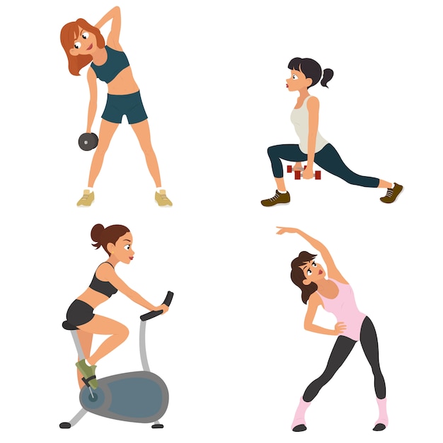 Premium Vector | Fitness girl cartoon character.