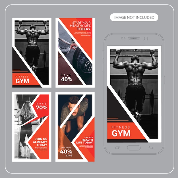 Premium Vector Fitness Gym Instagram Banner Templates