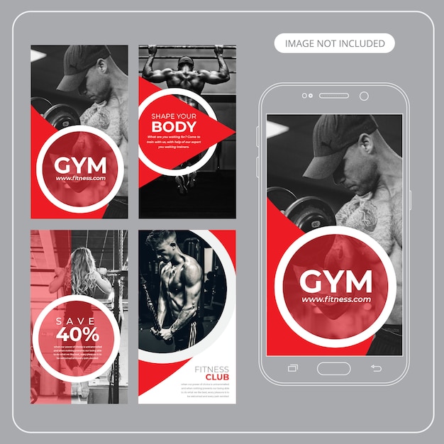 Premium Vector Fitness Gym Instagram Banner Templates