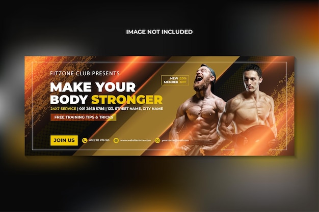 Premium Vector | Fitness gym training facebook cover and web banner ...