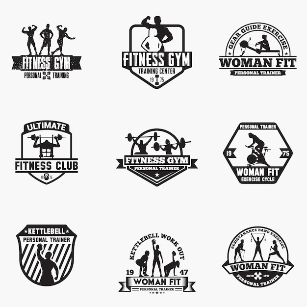 Download Free Fitness Logo Badges Premium Vector Use our free logo maker to create a logo and build your brand. Put your logo on business cards, promotional products, or your website for brand visibility.