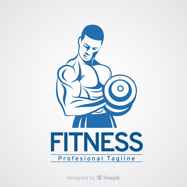 Download Free Fitness Logo Template With Muscular Man Free Vector Use our free logo maker to create a logo and build your brand. Put your logo on business cards, promotional products, or your website for brand visibility.
