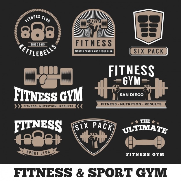 Download Free Vector | Fitness logos collection