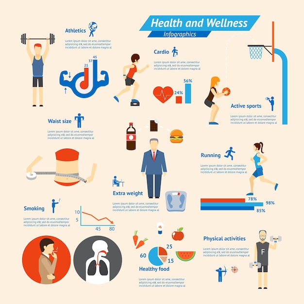 Free Vector | Fitness, nutrition and health infographics