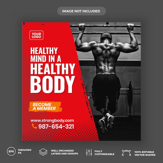 Premium Vector Fitness Social Media Banner Template