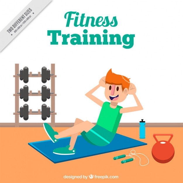 Download Free Vector | Fitness training for him