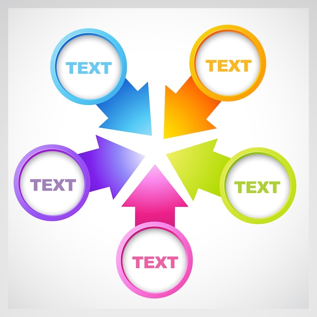 5 Arrows Pointing Inward Diagram For Powerpoint Slide 6461