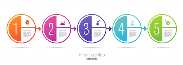 Premium Vector Five Steps Business Infographics 7814