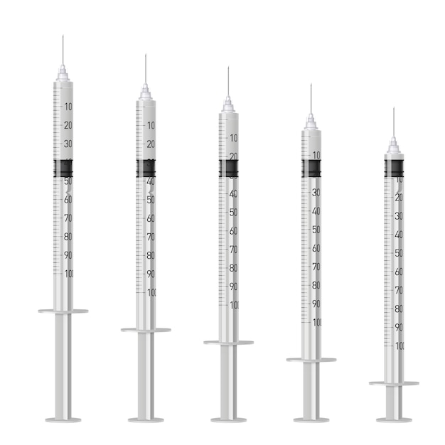 Premium Vector | Five syringes