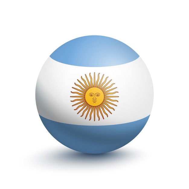 Premium Vector | Flag of argentina in the form of a ball isolated on a ...