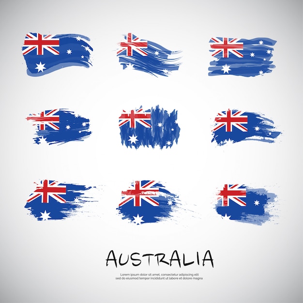 Download Flag of australia with brush stroke. | Premium Vector