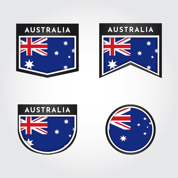 Download Flag of australia with labels illustration template design ...