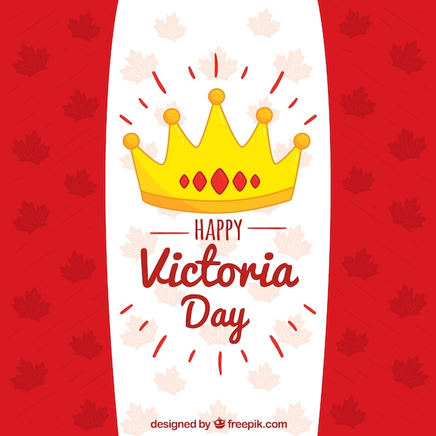 Download Free Vector | Flag background with crown of the victoria day