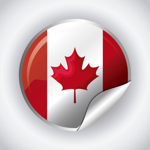 Download Flag of canada in shape circle Vector | Premium Download