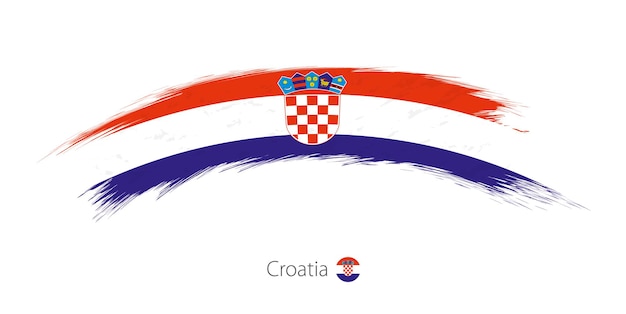 Premium Vector | Flag of croatia in rounded grunge brush stroke. vector ...