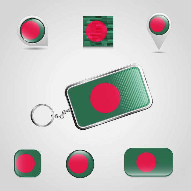 Flag keychain design Vector | Premium Download