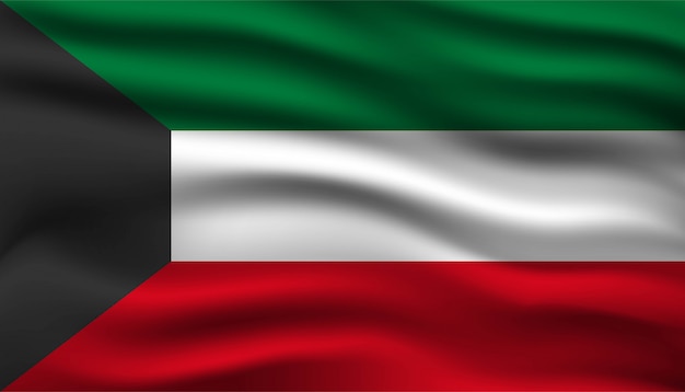 Download Flag of kuwait background template. | Premium Vector