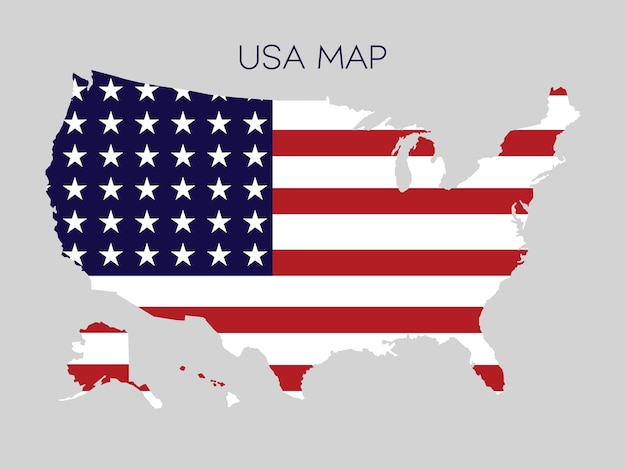 Flag in map of usa vector illustration. | Premium Vector