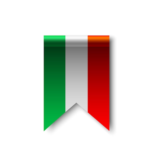 イタリアの旗 リボン プレミアムベクター