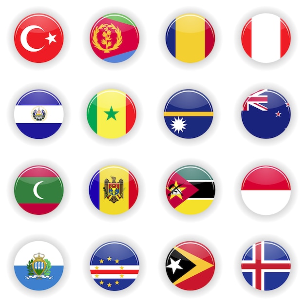 Premium Vector | Flags set