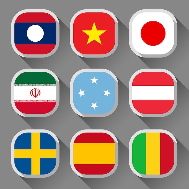 Flags of the world | Premium Vector