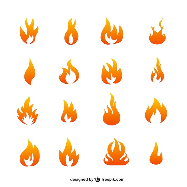 Flame Icons Free Vector