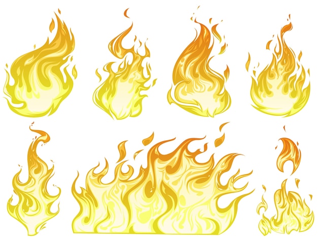 Premium Vector Flame Illustration Set