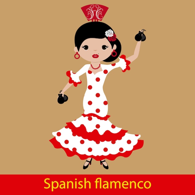 Premium Vector Flamenco Woman Playing The Castanets